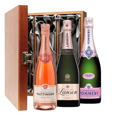 The Rose Champagne Collection Treble Luxury Gift Boxed Champagne